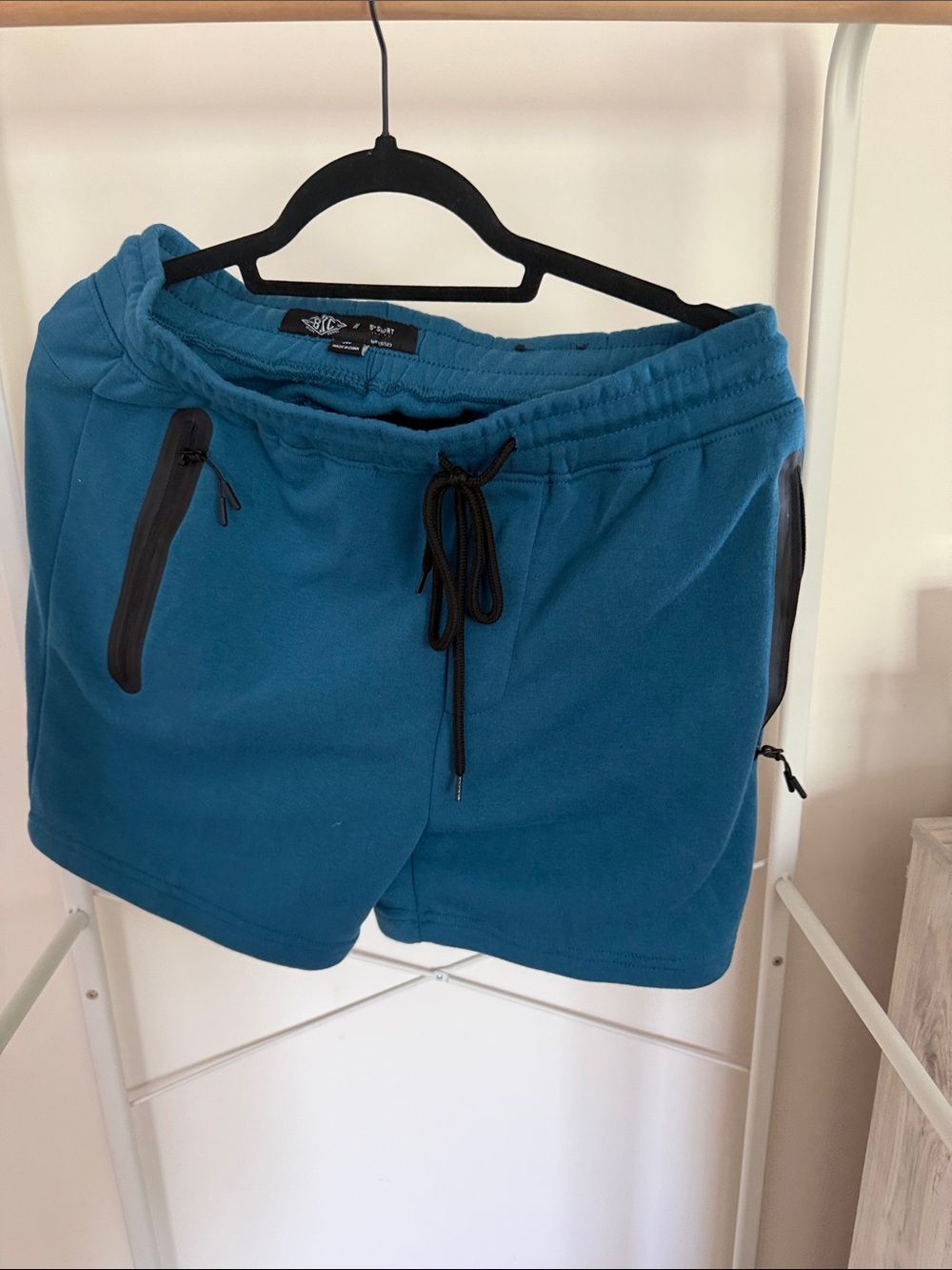 Othr Teal Blue Men's Athletic Shorts with Black Zipper Accents